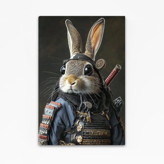 Samurai Bunny Canvas – angled canvas view on white background