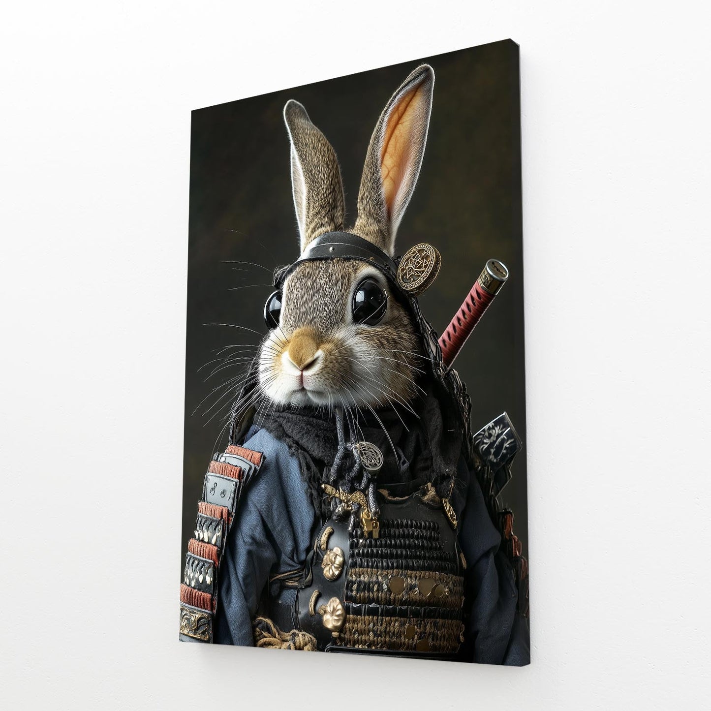 Samurai Bunny Canvas – angled canvas view on white background