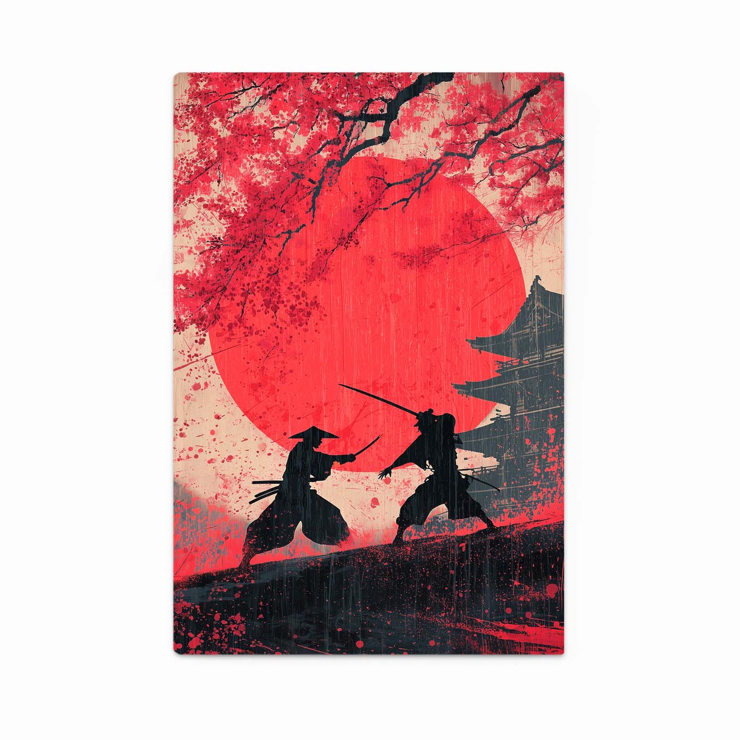 Samurai Duel Cherry Blossom Wall Decor – samurai duel cherry blossom canvas print