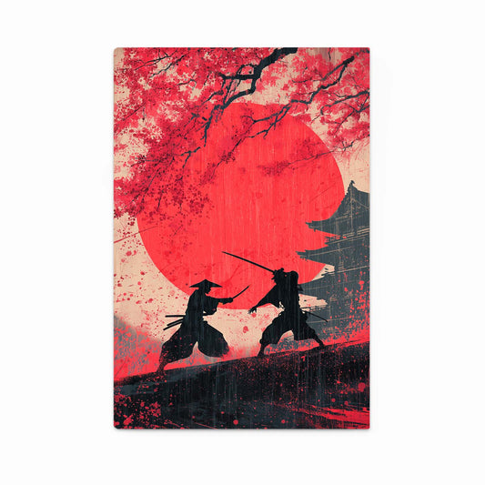 Samurai Duel Cherry Blossom Wall Decor – samurai duel cherry blossom canvas print