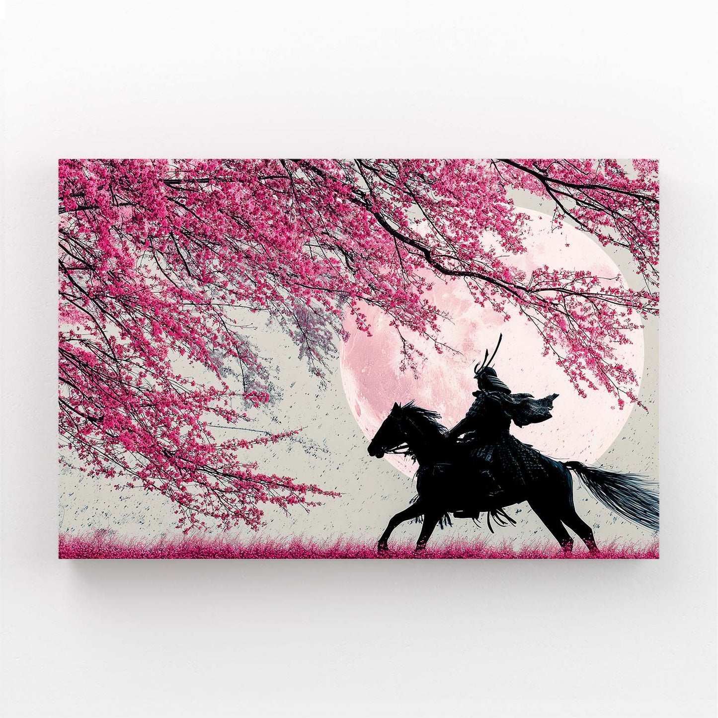 Samurai Rider Cherry Blossom Canvas Art – samurai rider cherry blossom canvas print