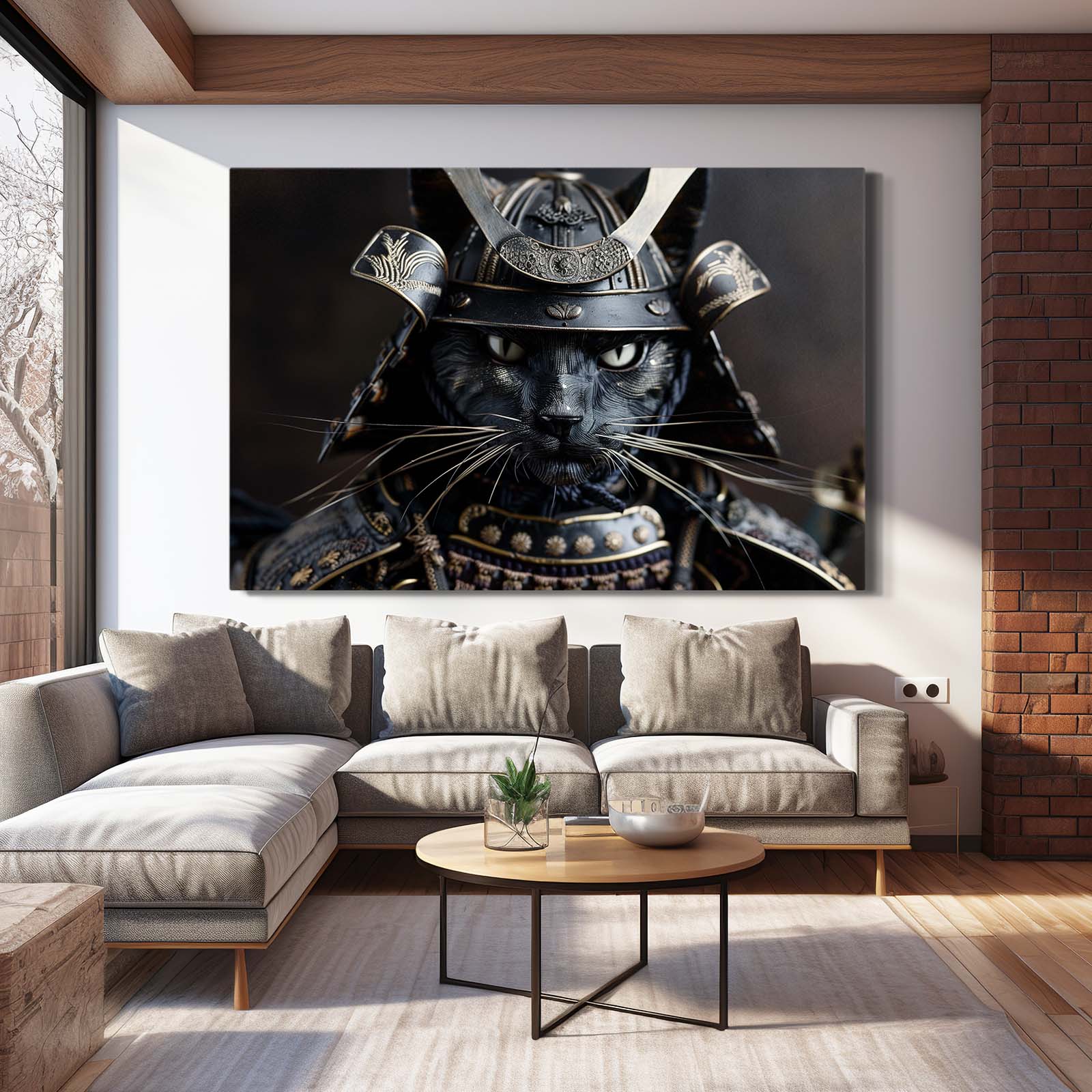 Samurai Warrior Cat Wall Art
