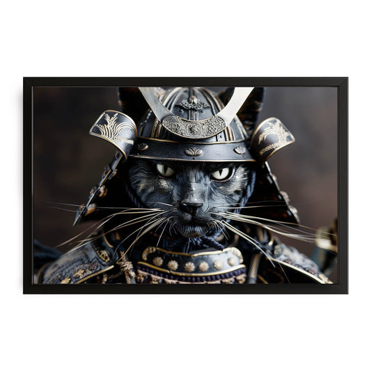 Samurai Warrior Cat Wall Art – canvas print on white background