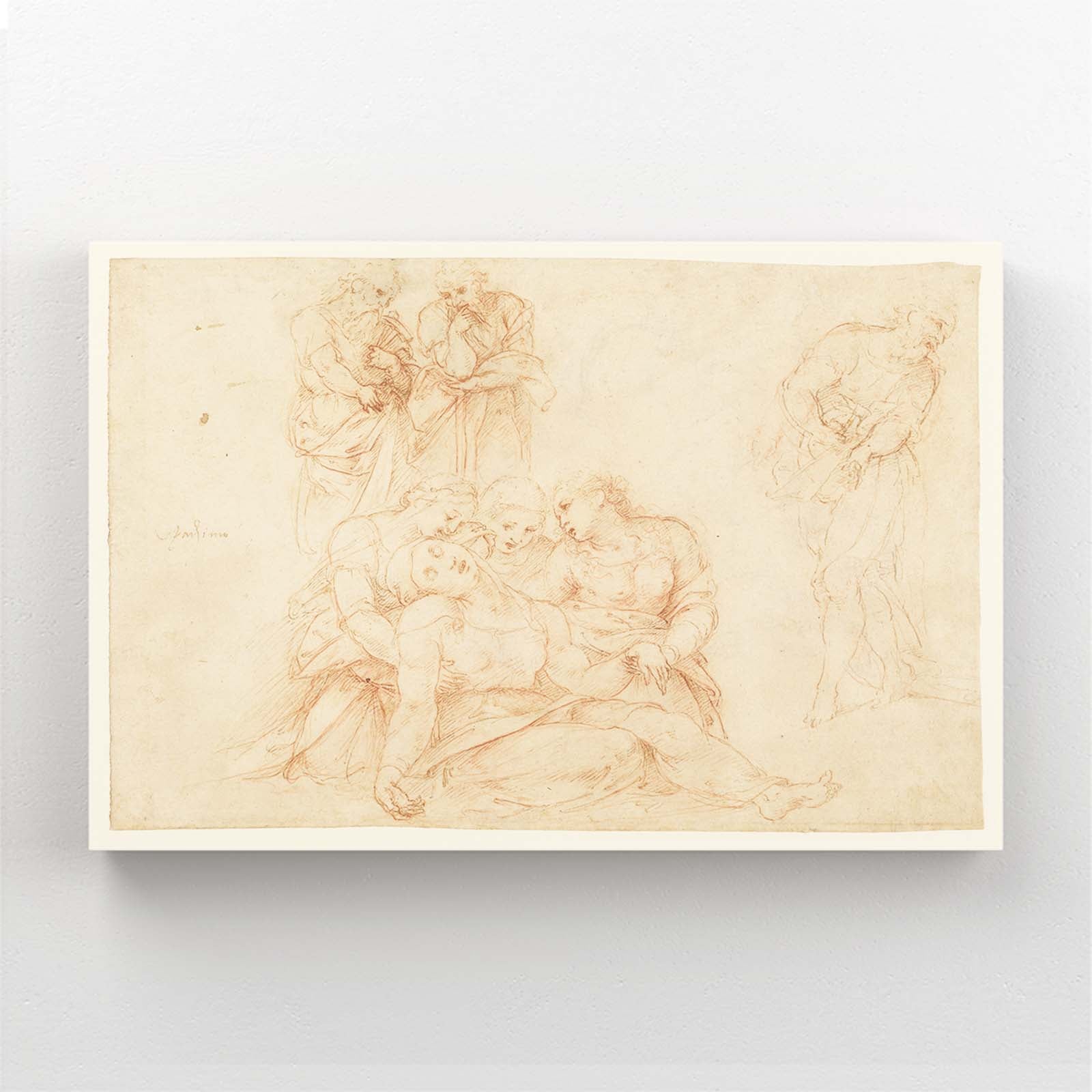Sanguine Figure Studies Da Vinci Wall Art – styled in a furnished interior