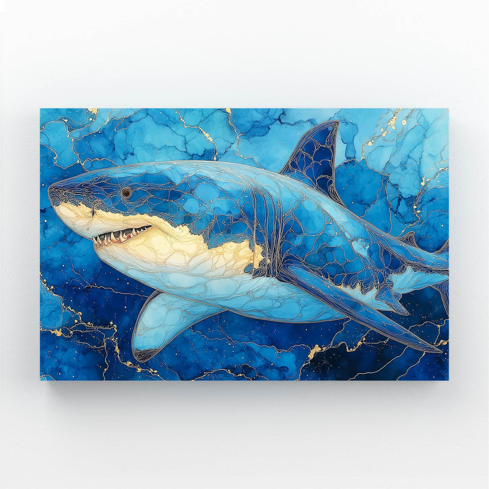 Sapphire Marble Shark Art – sapphire marble shark canvas print