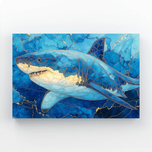 Sapphire Marble Shark Art – sapphire marble shark canvas print