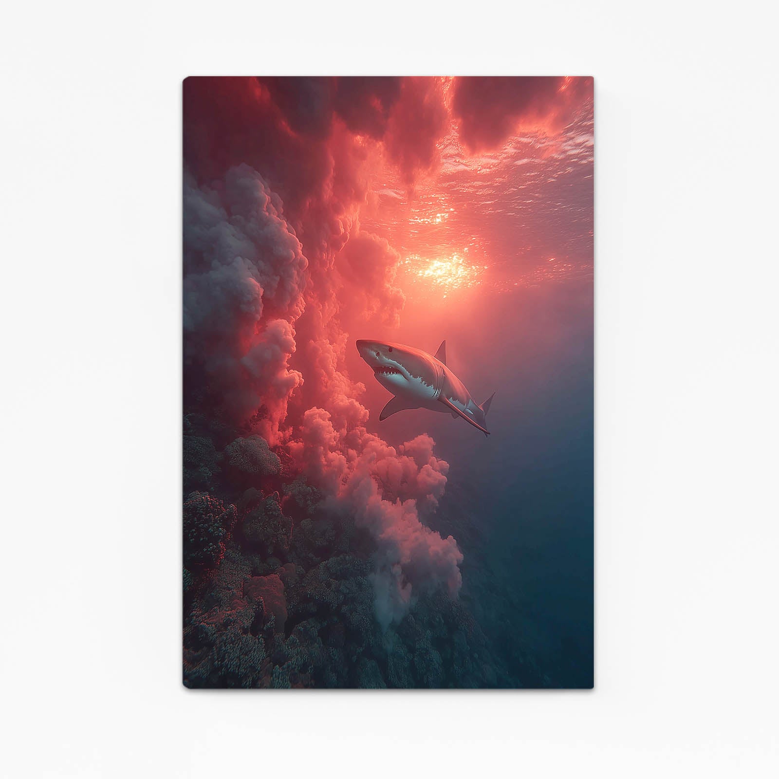Scarlet Cloud Reef Shark Wall Art – scarlet cloud reef shark canvas print