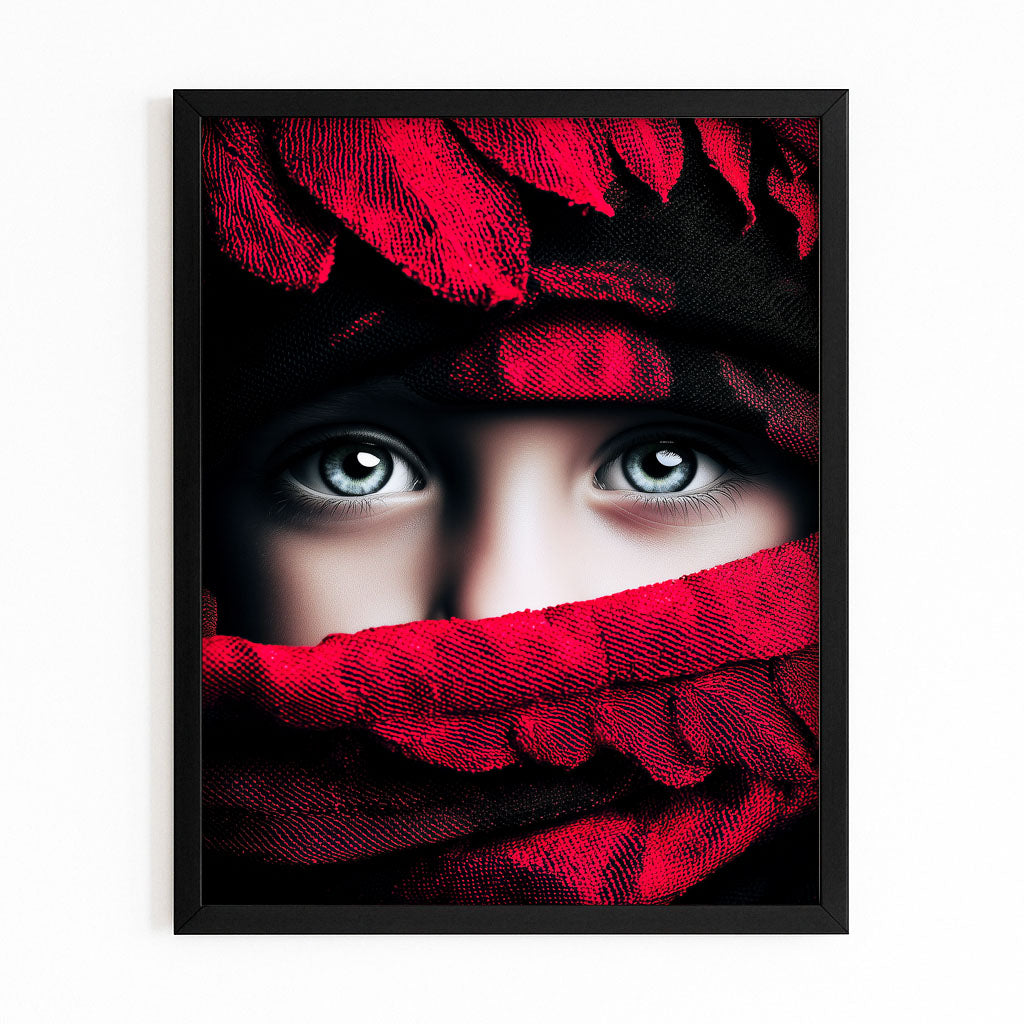 Scarlet Feathers Print Photography – with Premium Black frame on white background