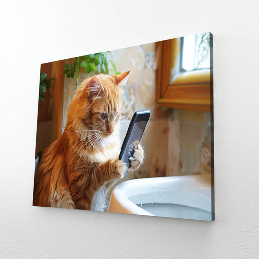 Scroll Time Cat Wall Art
