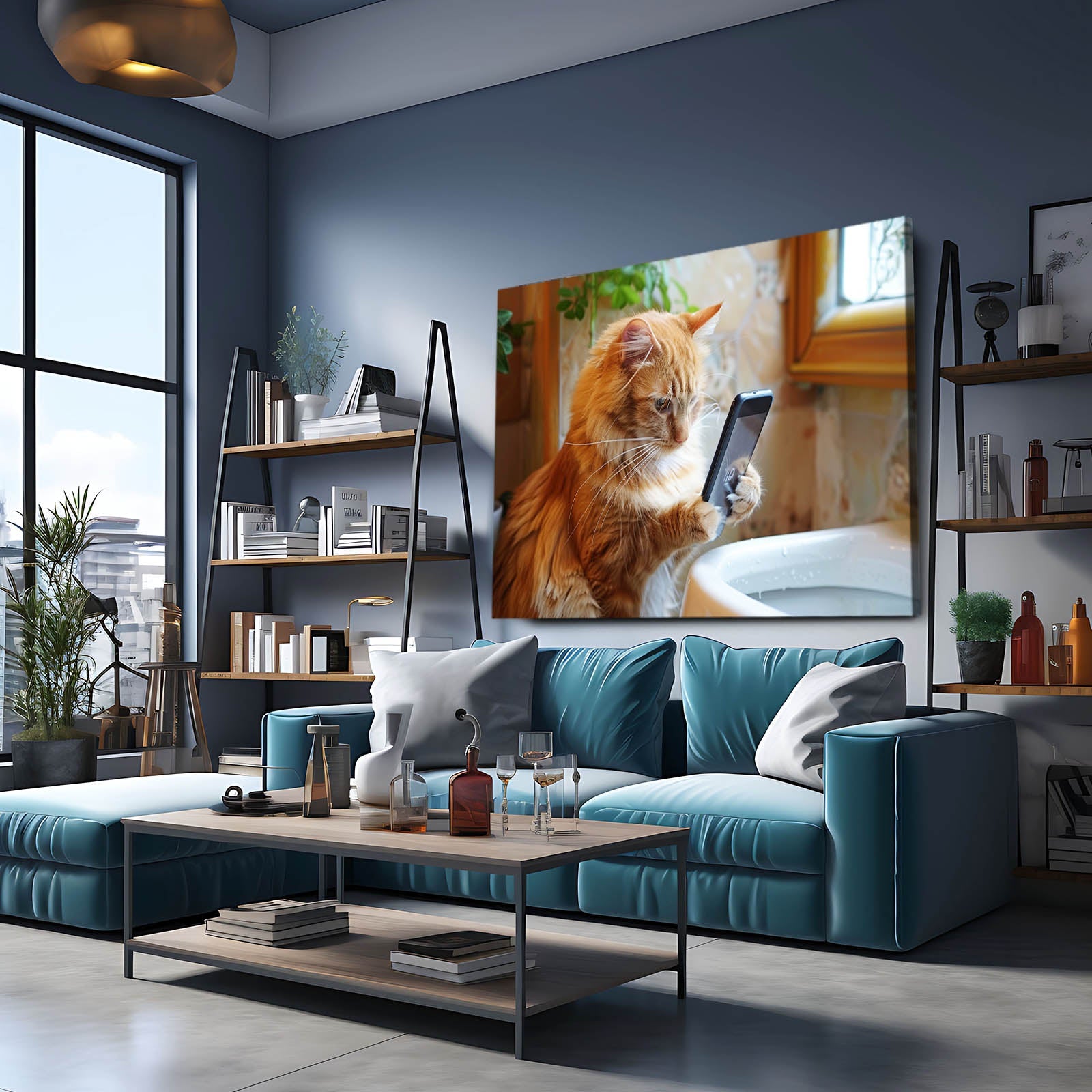 Scroll Time Cat Wall Art