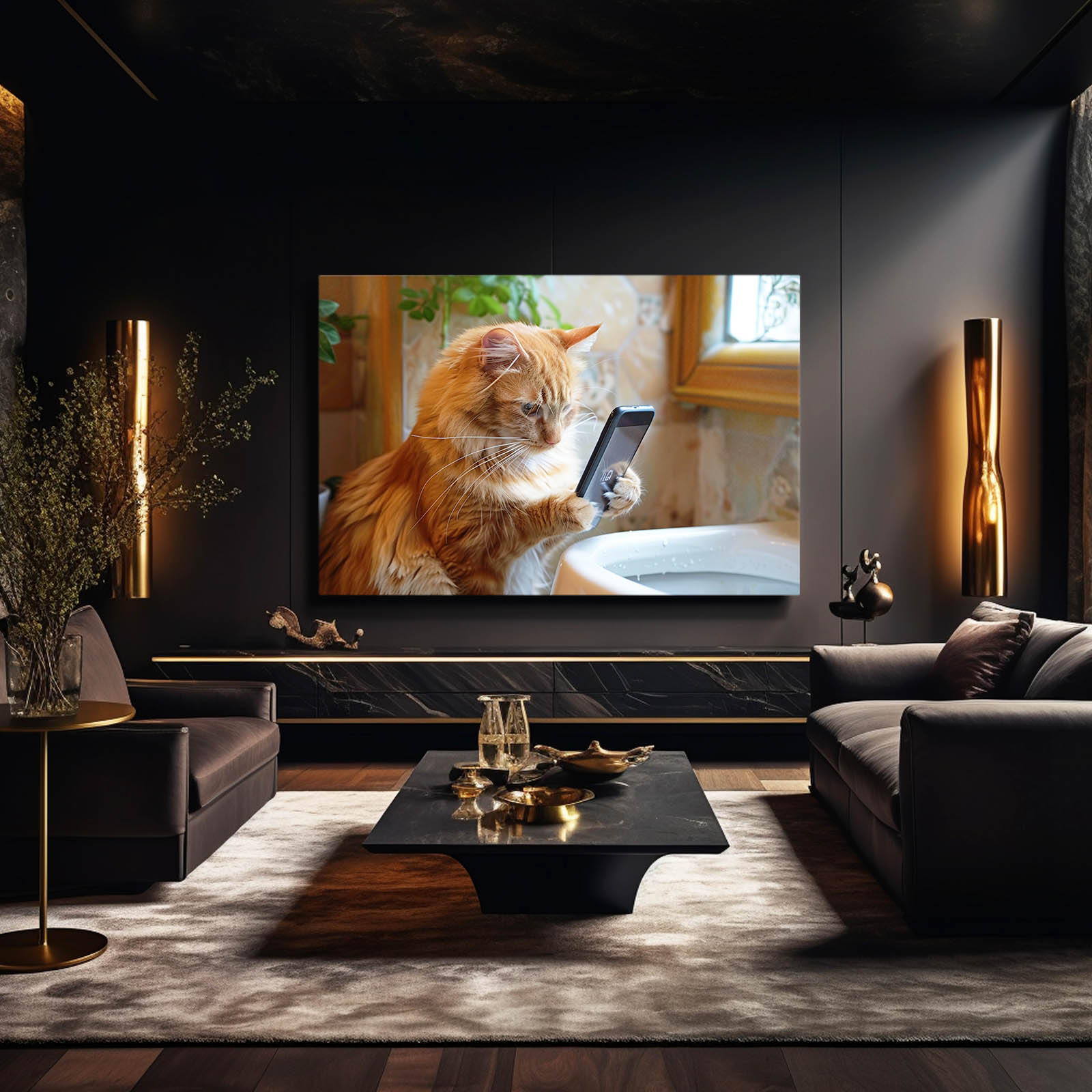 Scroll Time Cat Wall Art