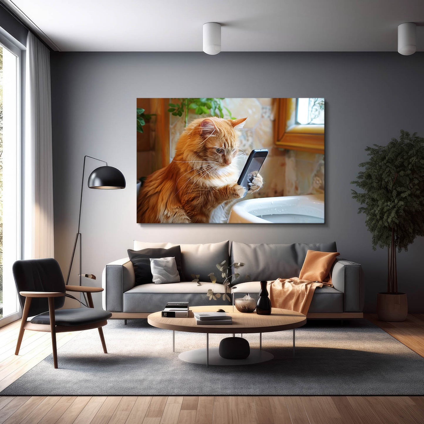 Scroll Time Cat Wall Art