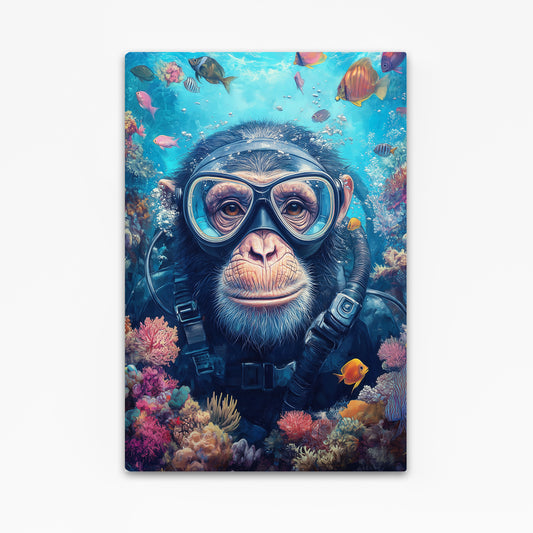 Scuba Reef Dive Monkey Canvas Art – scuba reef dive monkey canvas print