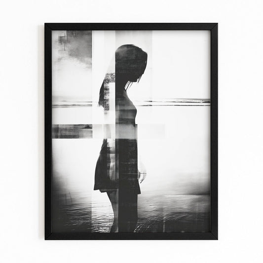Sea Silhouette Photography Print – canvas print on white background
