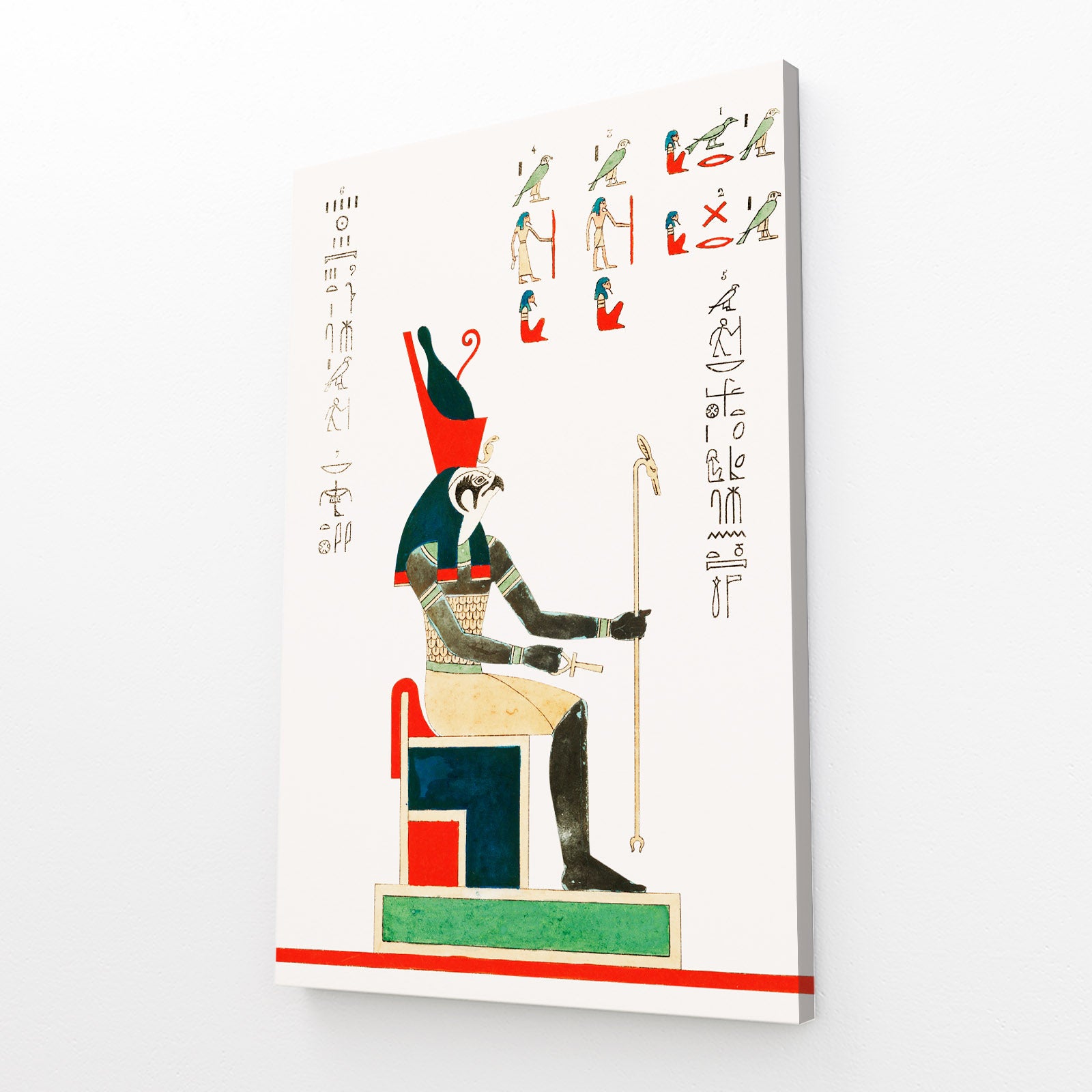 Seated Pharaoh Sketch Egyptian Prints – canvas print on white background