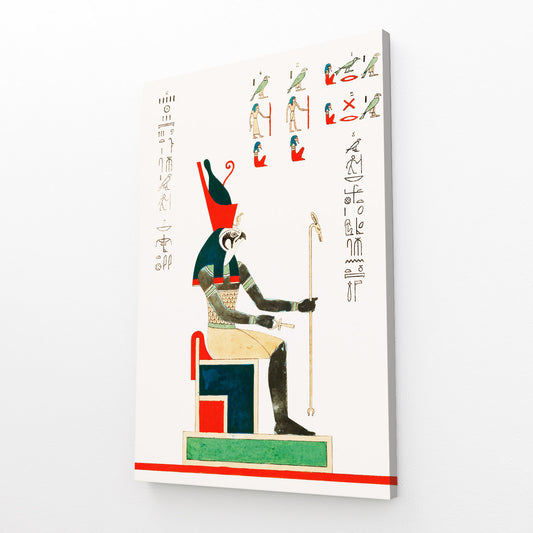 Seated Pharaoh Sketch Egyptian Prints – canvas print on white background