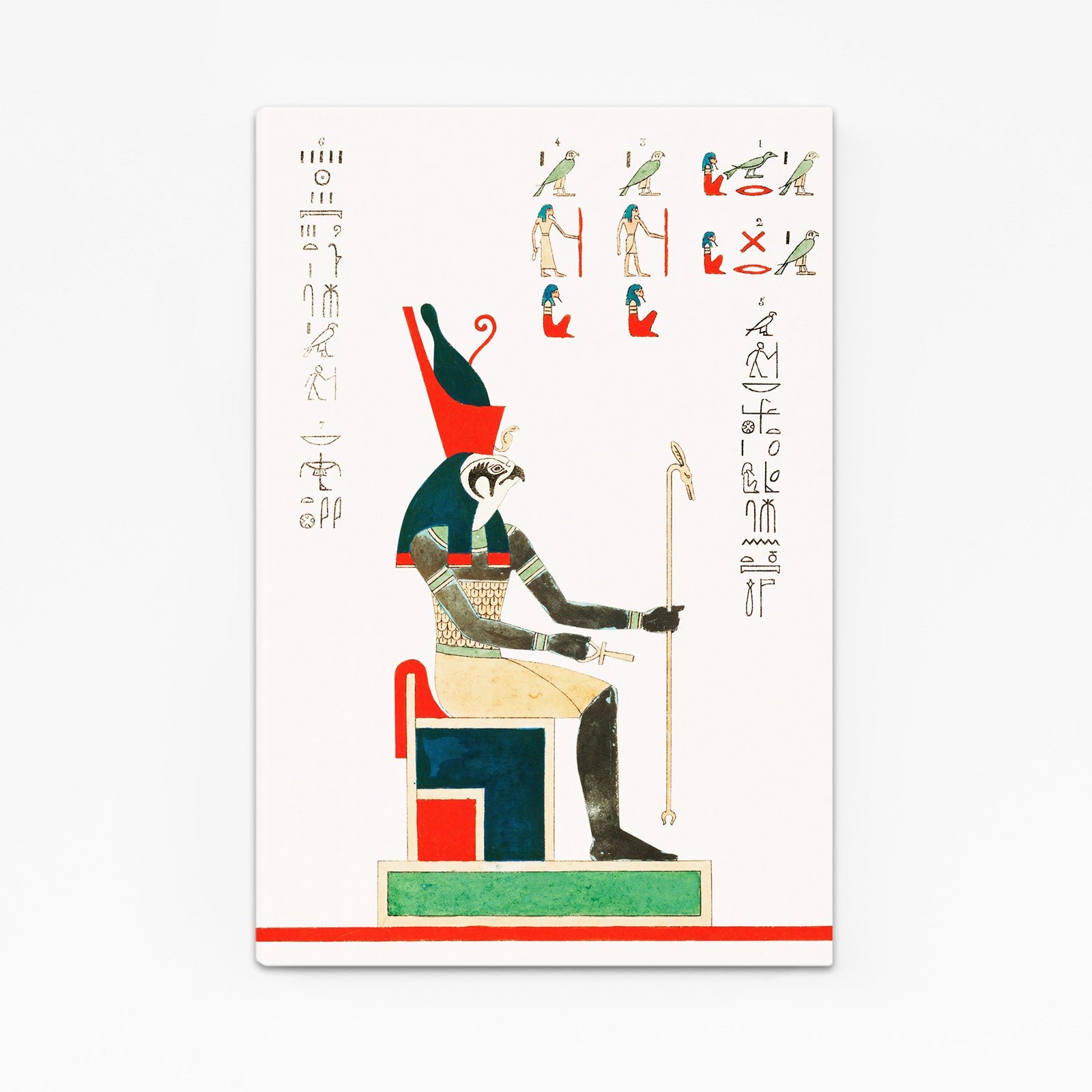 Seated Pharaoh Sketch Egyptian Prints – angled canvas view on white background