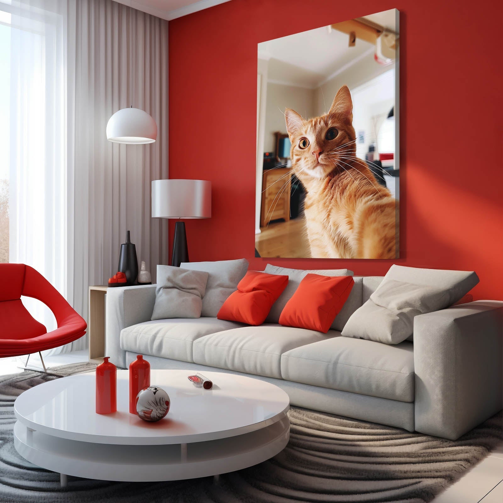 Selfie Moment Cat Wall Art