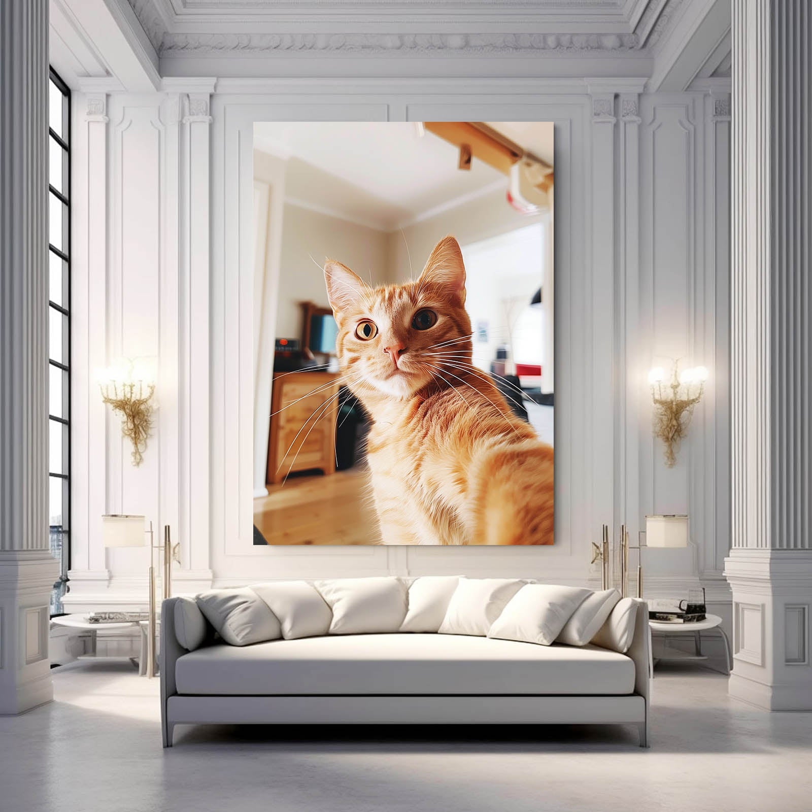 Selfie Moment Cat Wall Art