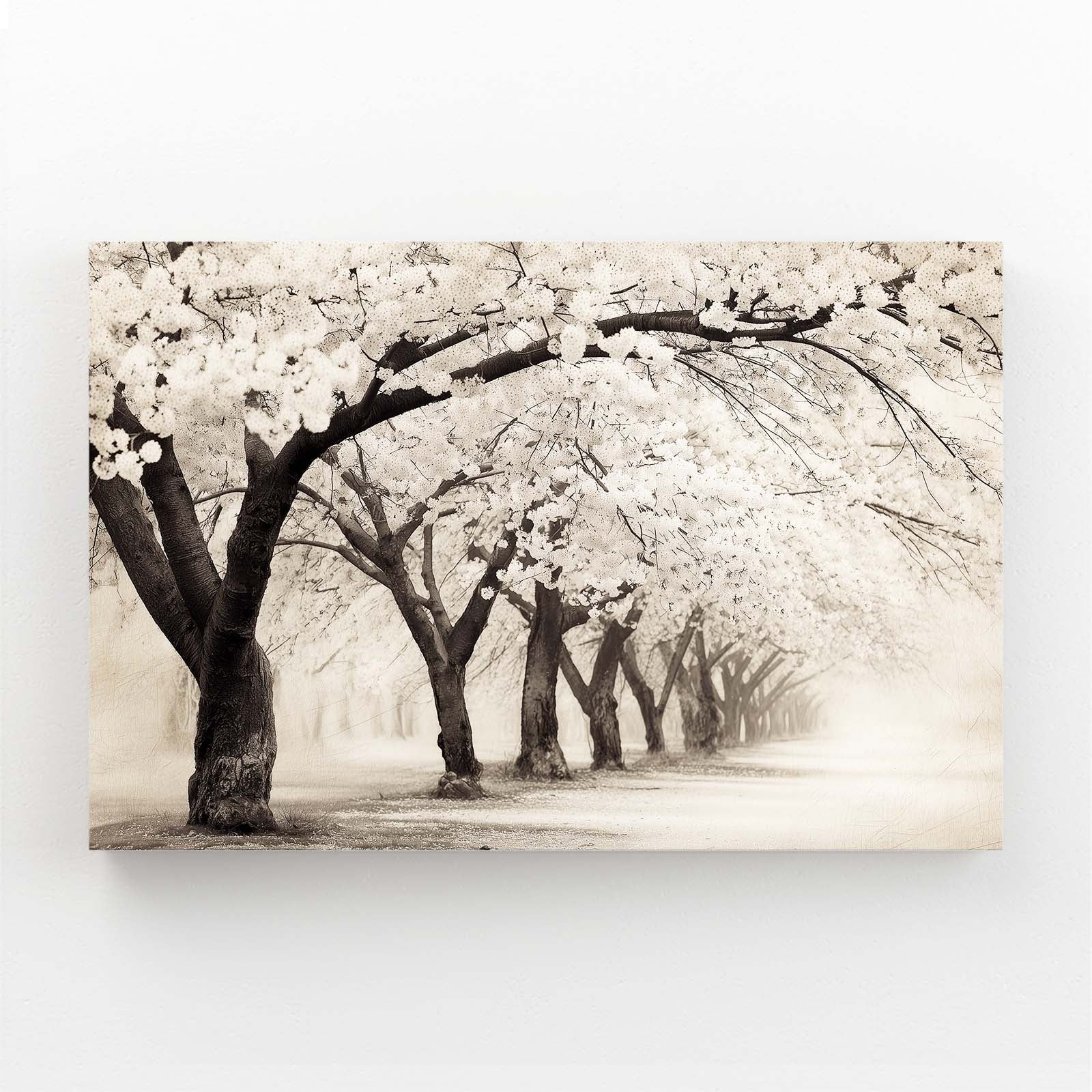 Sepia Orchard Cherry Blossom Wall Decor – sepia orchard cherry blossom canvas print