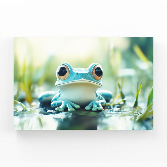 Serene Blue Frog Wall Decor – serene blue frog frog canvas print