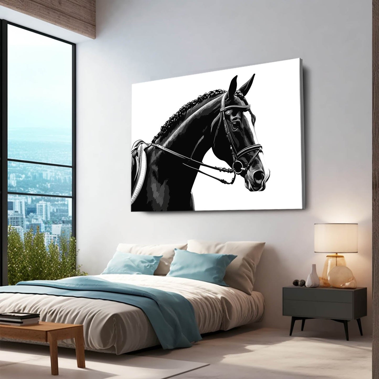Serene Horse Canvas – angled canvas view on white background