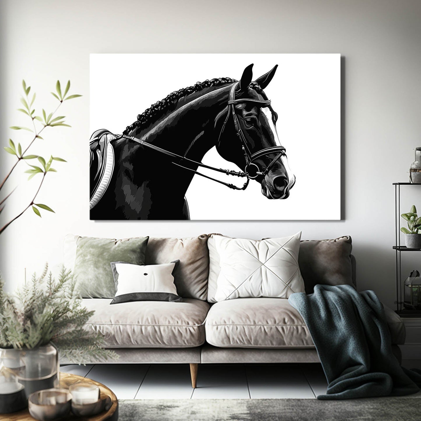 Serene Horse Canvas – angled canvas view on white background