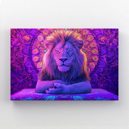 Serene Mandala Lion Art