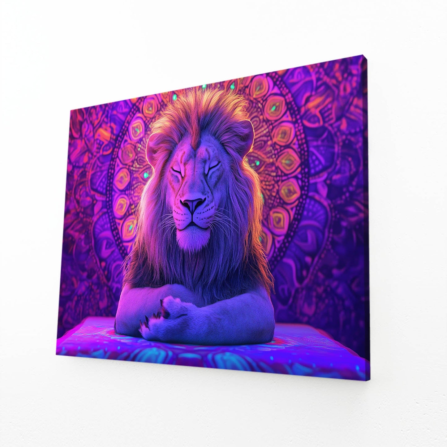 Serene Mandala Lion Art