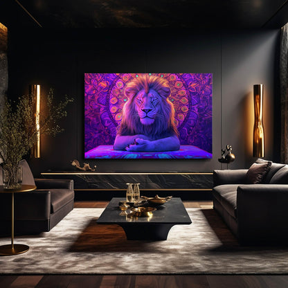 Serene Mandala Lion Art