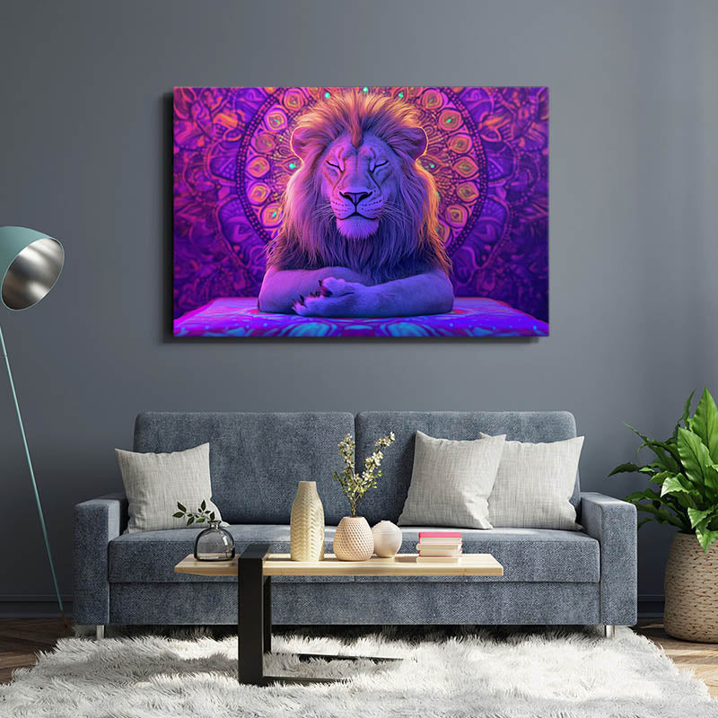 Serene Mandala Lion Art