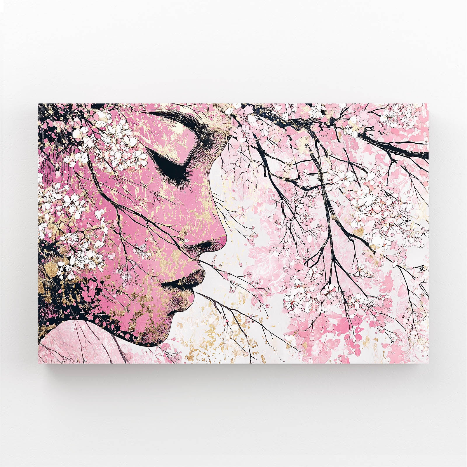 Serene Profile Cherry Blossom Wall Decor – serene profile cherry blossom canvas print