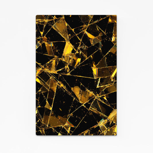 Shattered Gold Facets Wall Art – shattered gold facets gold canvas print