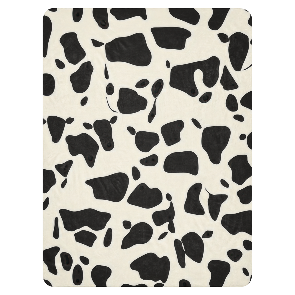 Sherpa Blanket Cow Wall Art – angled canvas view on white background