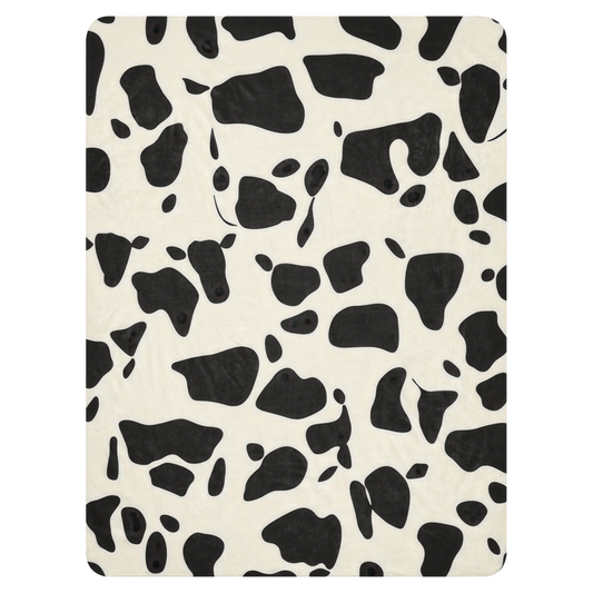 Sherpa Blanket Cow Wall Art – angled canvas view on white background