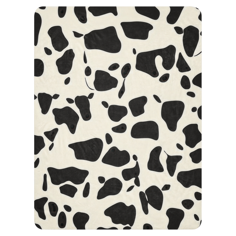 Sherpa Blanket Cow Wall Art – angled canvas view on white background