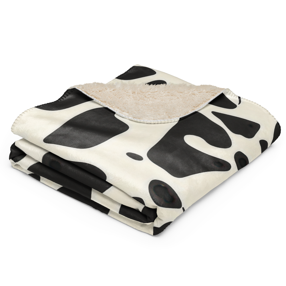 Sherpa Blanket Cow Wall Art – angled canvas view on white background