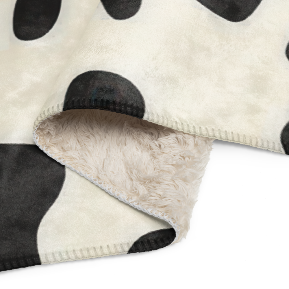 Sherpa Blanket Cow Wall Art – angled canvas view on white background