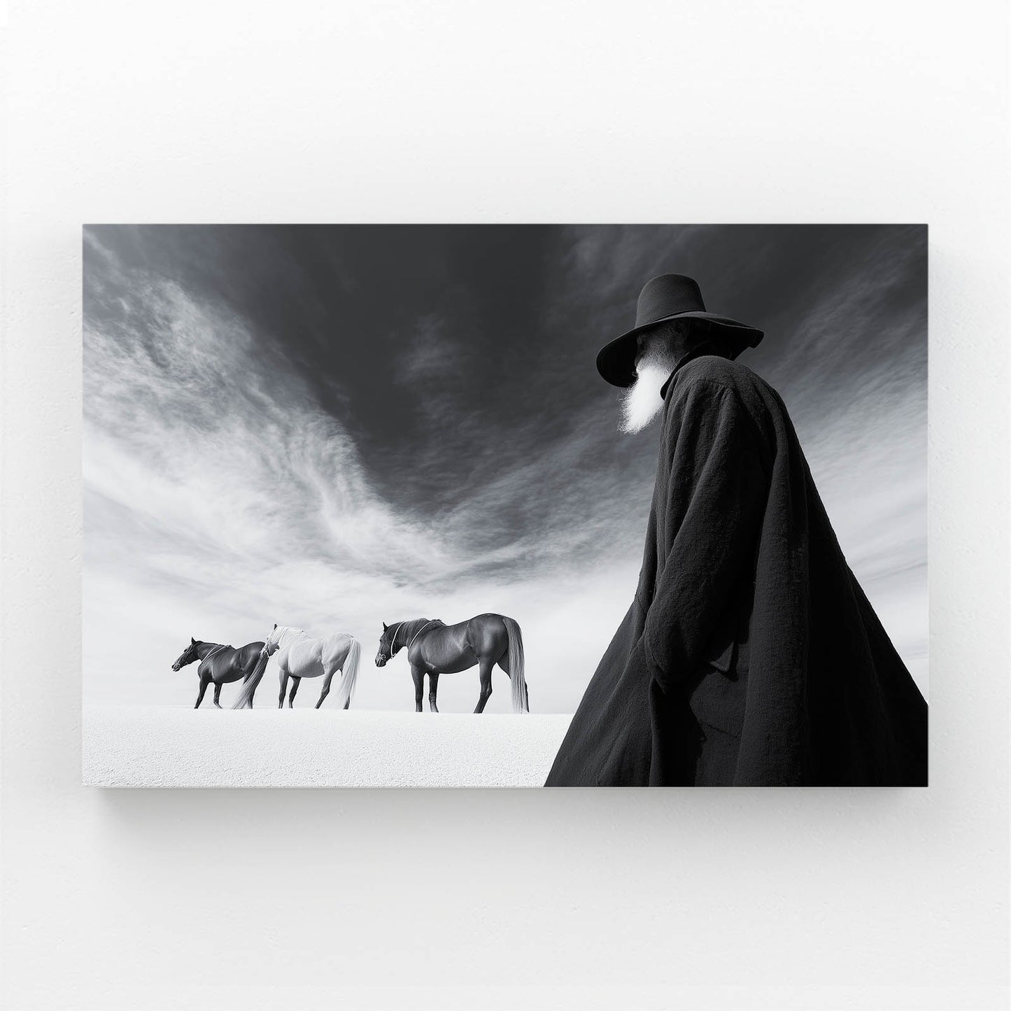 Silhouette Horses Cloak Photography Canvas Art – silhouette horses cloak photography canvas print