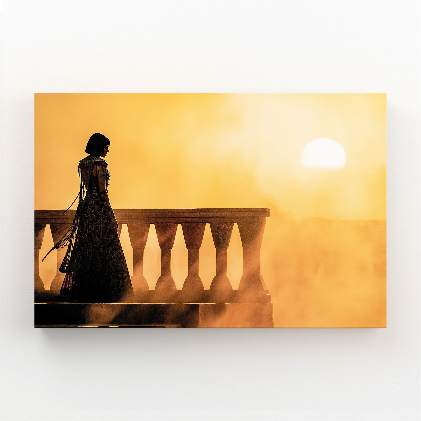Silhouette Sunset Balcony Egyptian Art – silhouette sunset balcony egyptian canvas print