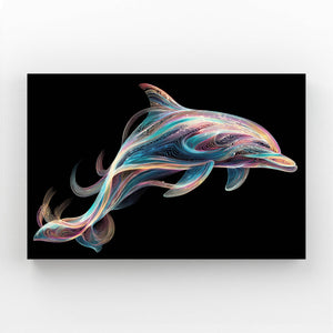 Silk Ribbon Dolphin Wall Art