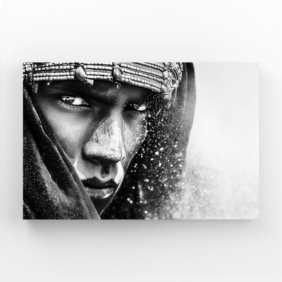 Silver Adorned Portrait Black Wall Art Photography