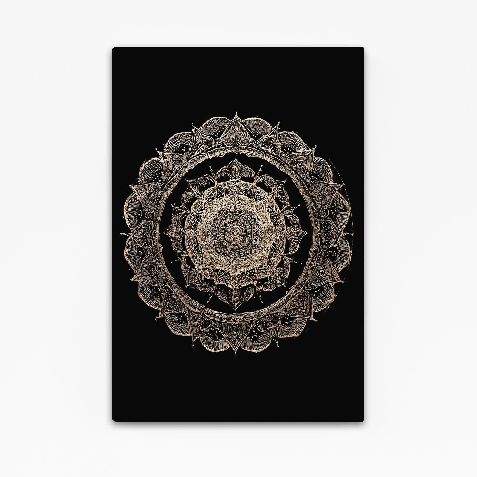 Silver Mandala Bloom Gold Wall Decor – silver mandala bloom gold canvas print