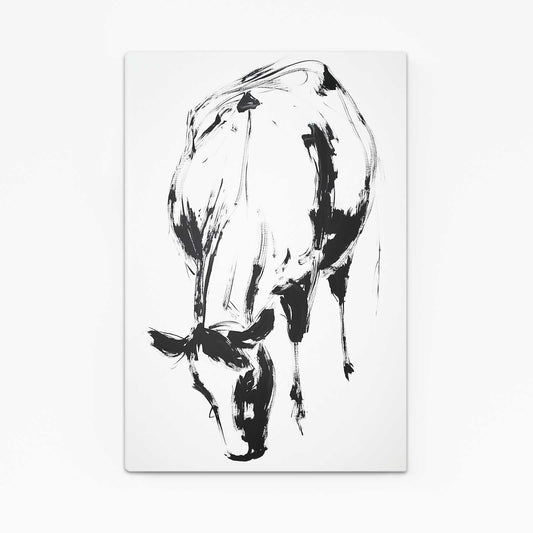 Simple Cow Canvas – angled canvas view on white background