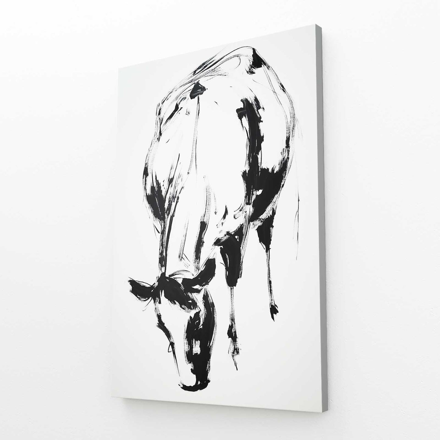 Simple Cow Canvas – angled canvas view on white background