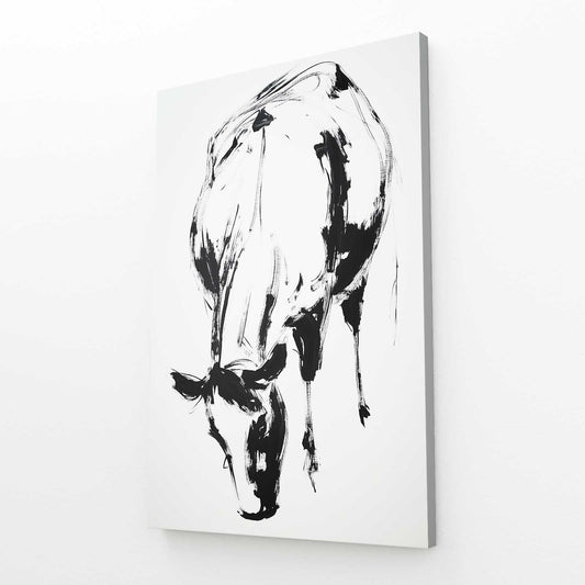 Simple Cow Canvas – angled canvas view on white background