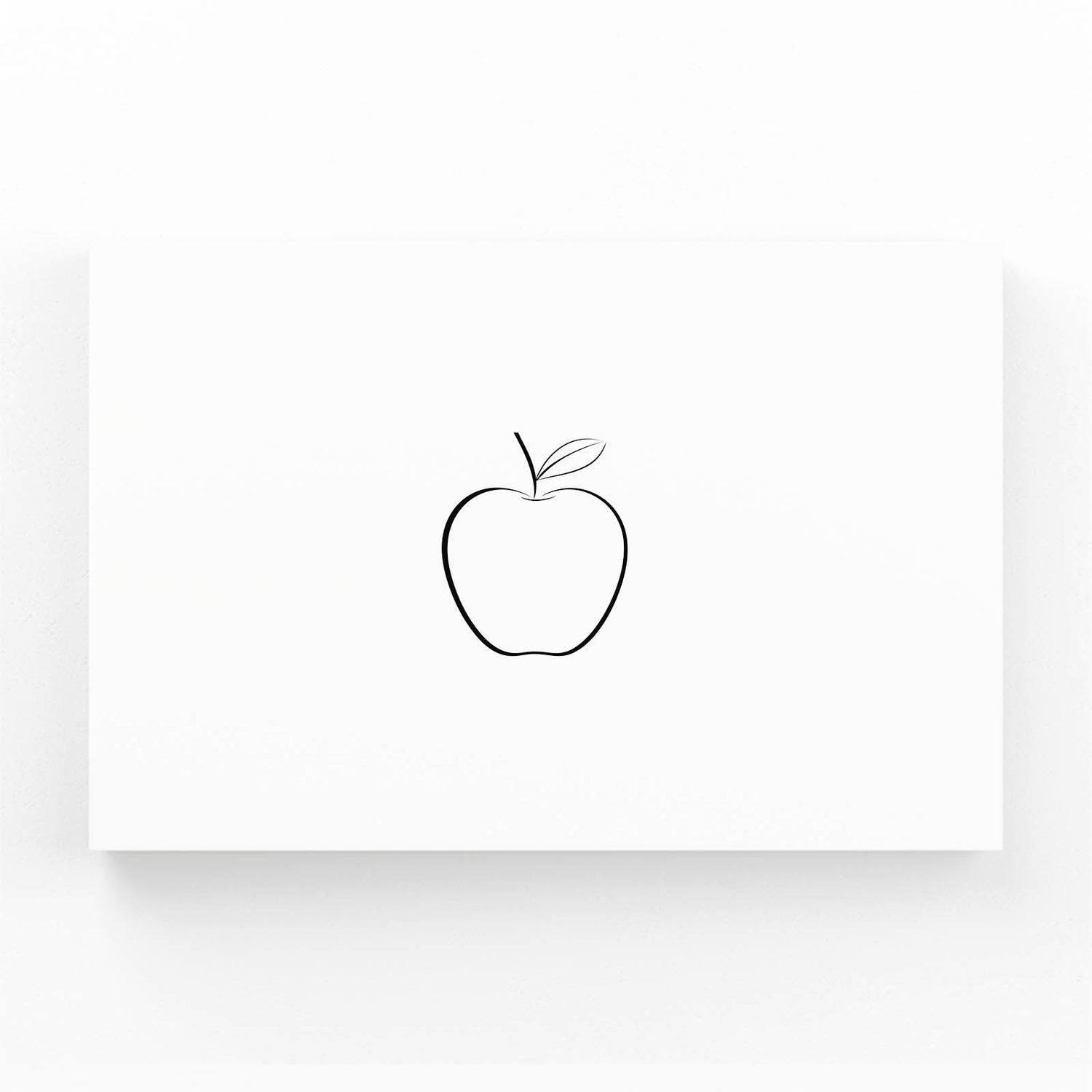 Simple Single Line Apple Prints — line canvas print, angled canvas view on white background