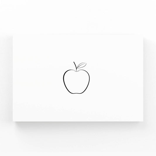 Simple Single Line Apple Prints – canvas print on white background