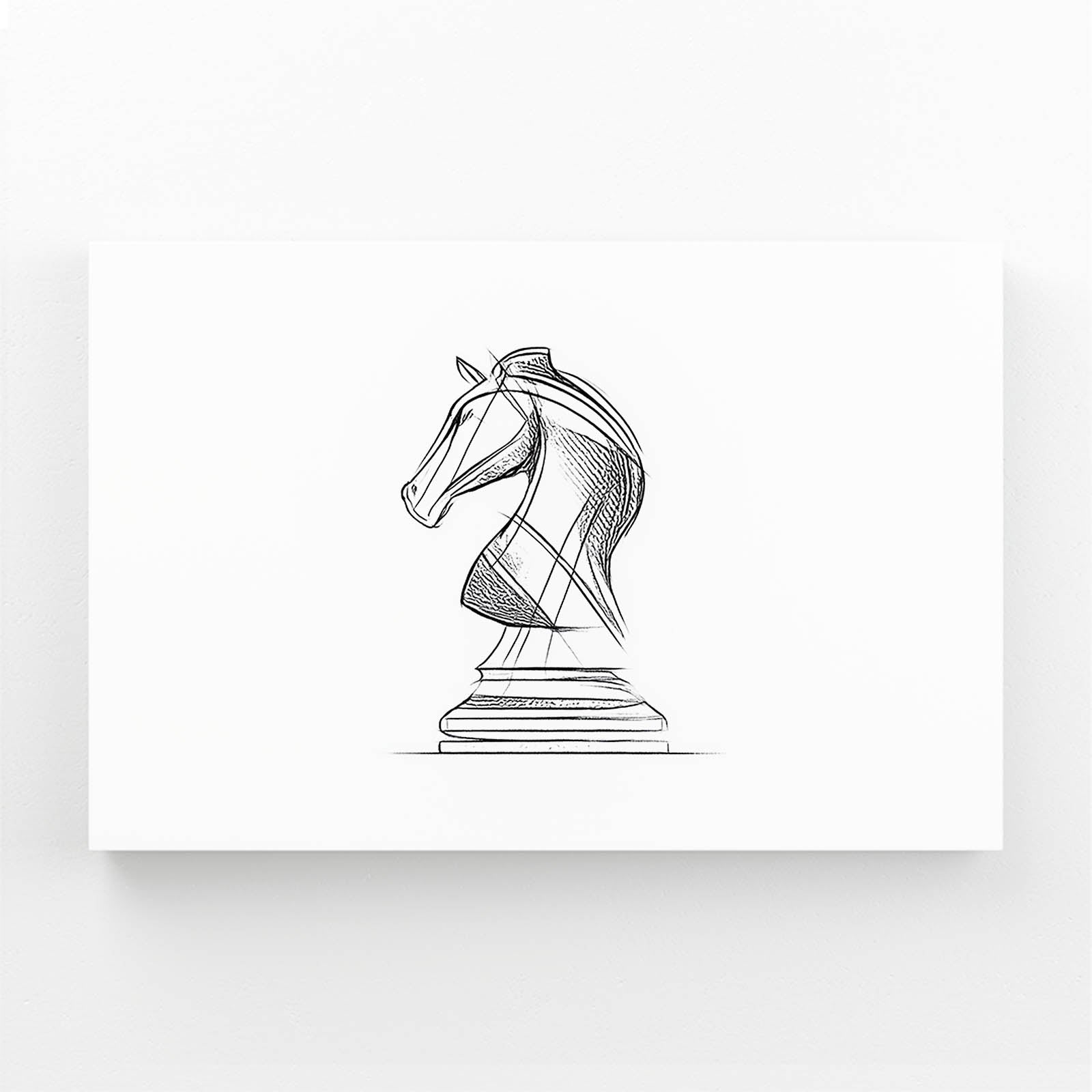 Single Line Knight Chess Prints – single line knight chess canvas print