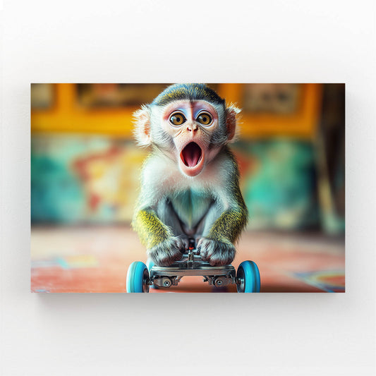 Skateboard Surprise Monkey Wall Decor – skateboard surprise monkey canvas print